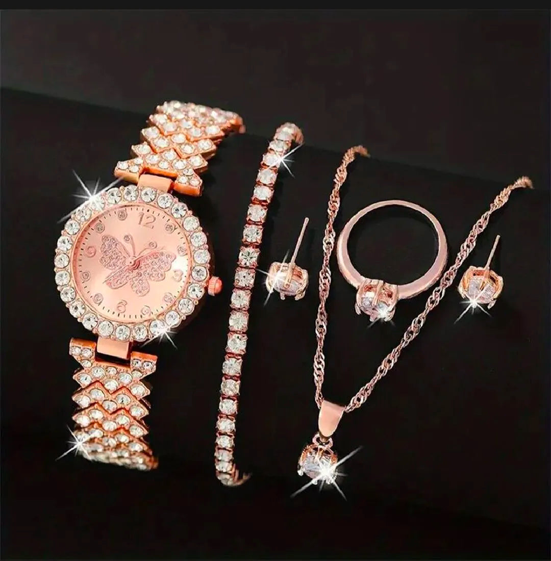 Watch - 6 PC's Luxury Women's Wristwatches with Diamond Bracelet
