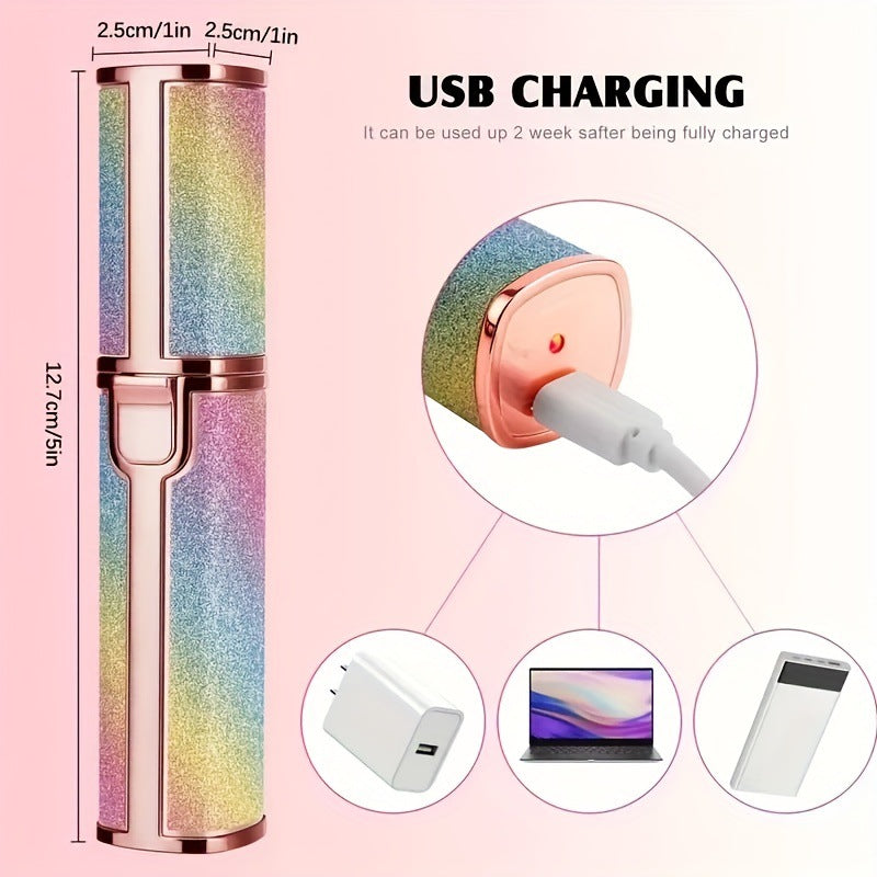 2-in-1 Rechargeable Eyebrow Trimmer & Facial Hair Remover for Women
