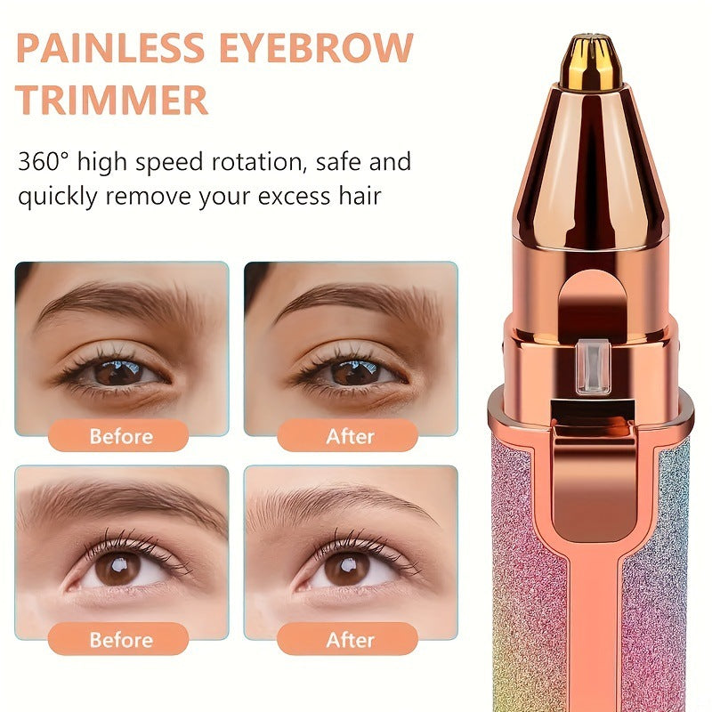 2-in-1 Rechargeable Eyebrow Trimmer & Facial Hair Remover for Women