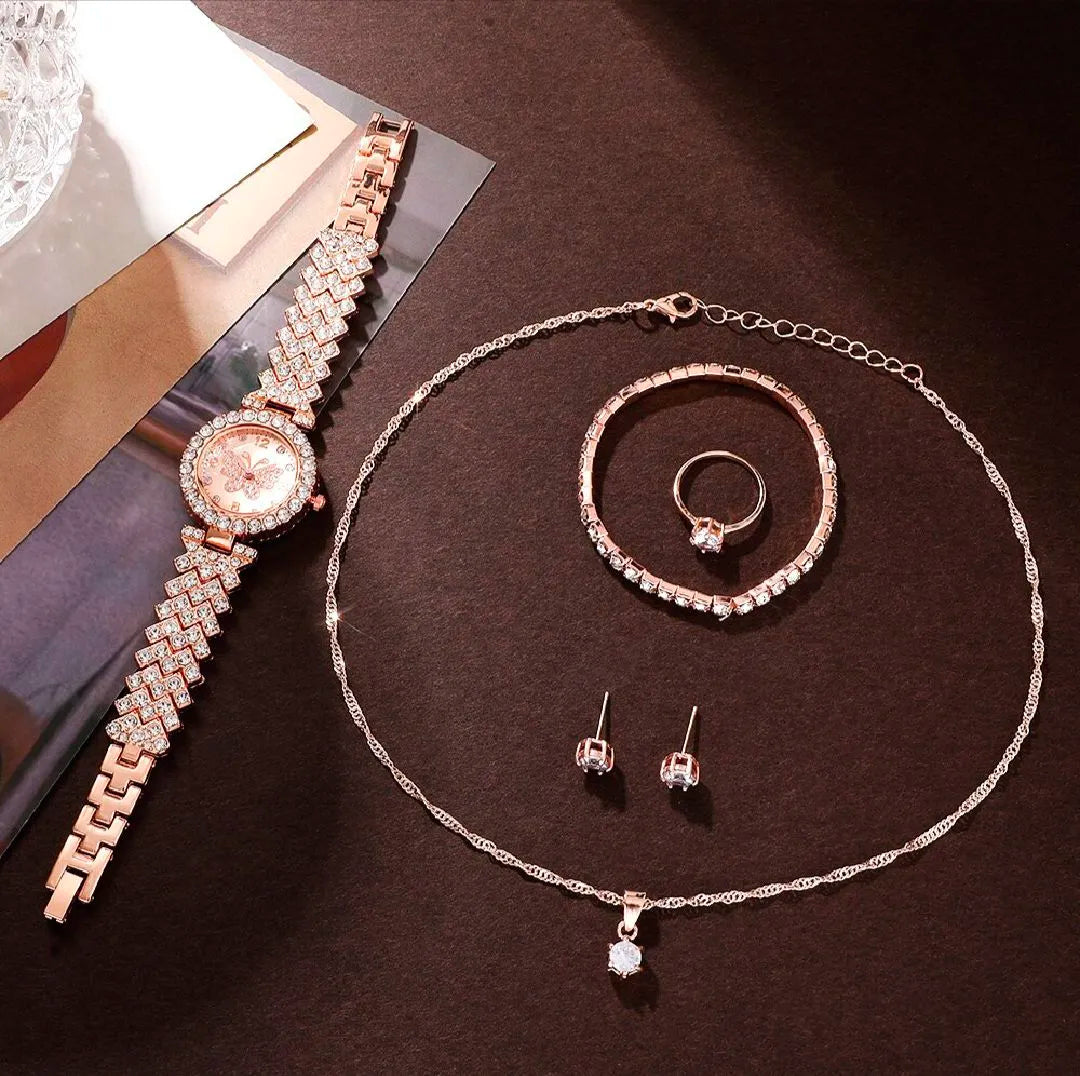 Watch - 6 PC's Luxury Women's Wristwatches with Diamond Bracelet