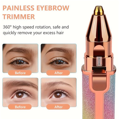 2-in-1 Rechargeable Eyebrow Trimmer & Facial Hair Remover for Women